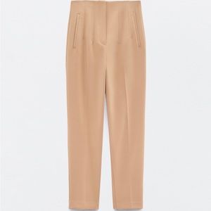 NWOT Zara Taupe Brown High Waisted Pants Size S